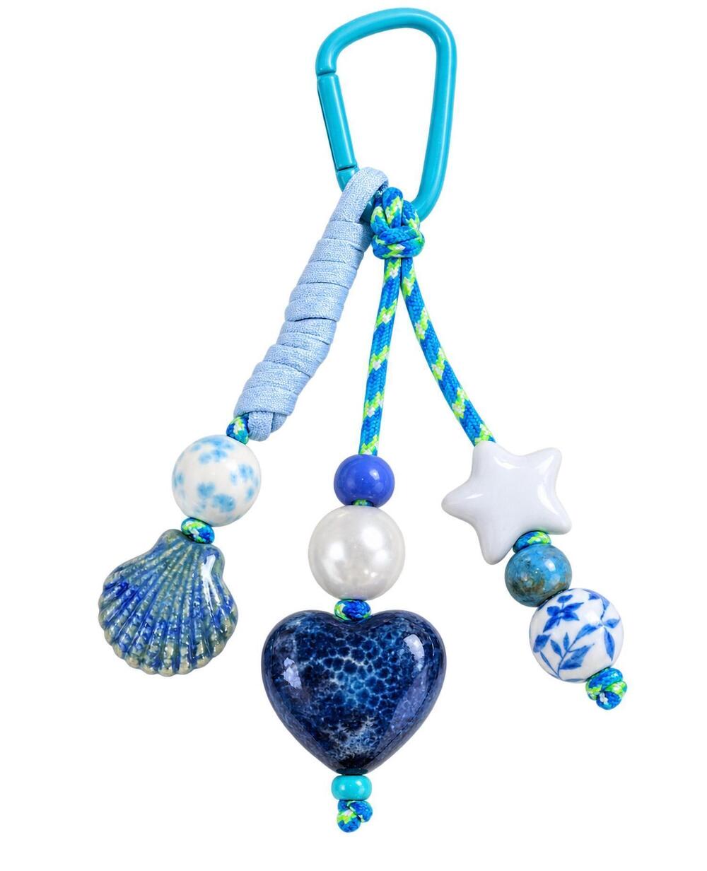 NEW MACRAE & CO seashells on the seashore bag charms in blue